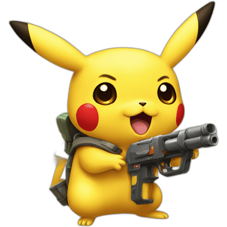 pikachu with pumpgun emoji