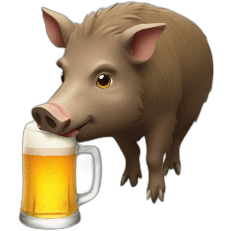 boar drinking beer emoji