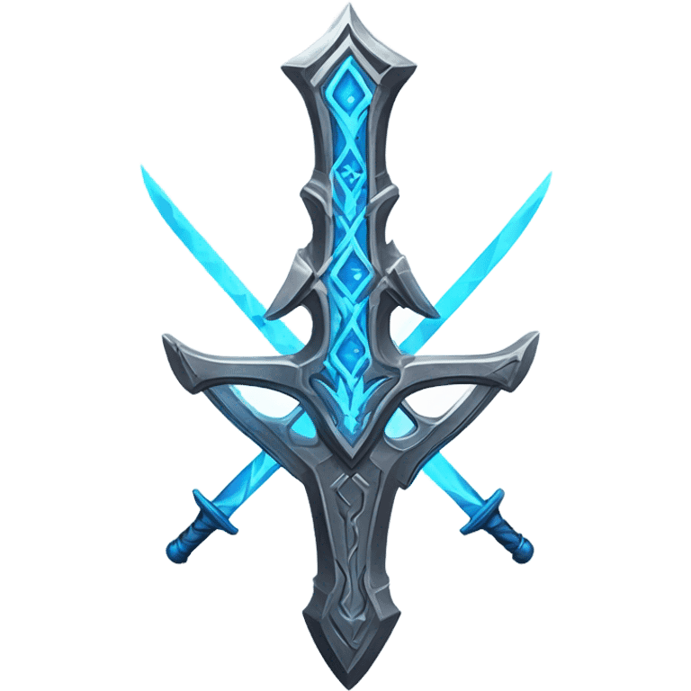 space multiblade cross sword-with-blue-ray-blade emoji