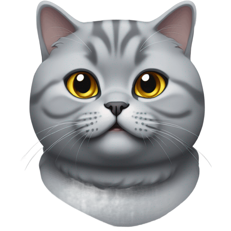 Gray British shorthair cat chubby emoji