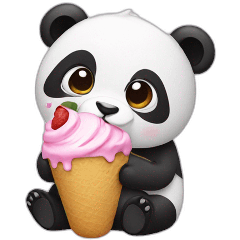 Panda eating ice cream emoji