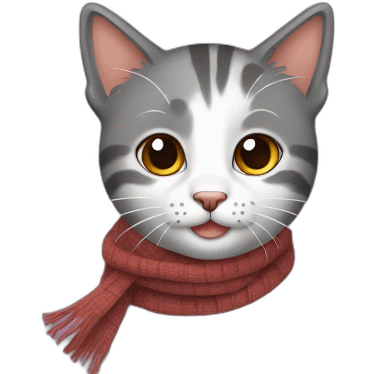 Wirehair cat with a scarfs  emoji