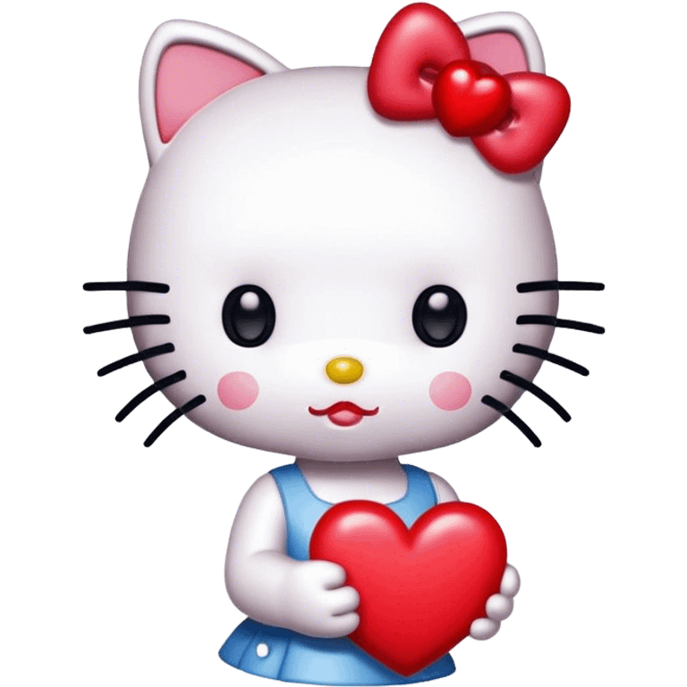 hello kitty with heart emoji