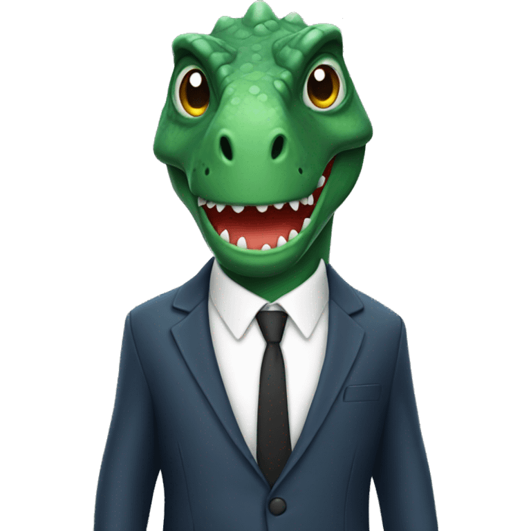 dinosaur with a suit emoji