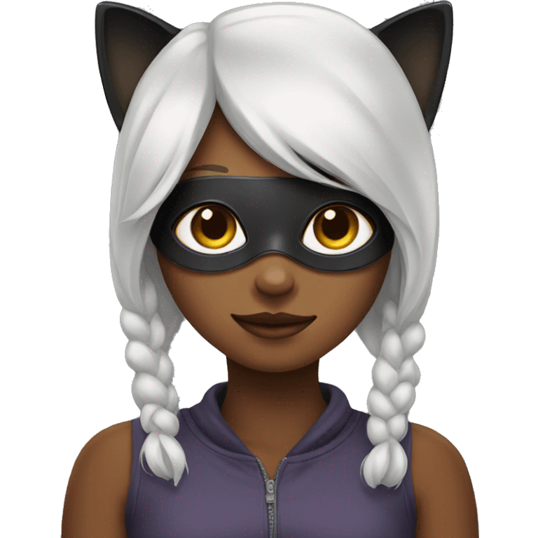 Girl with cat mask emoji