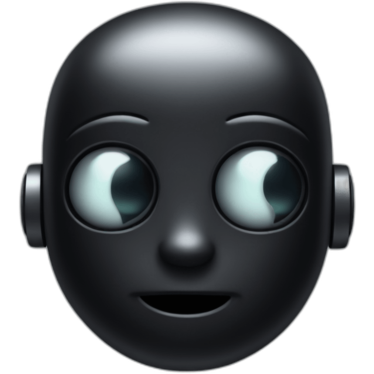 cute matte black robot face emoji