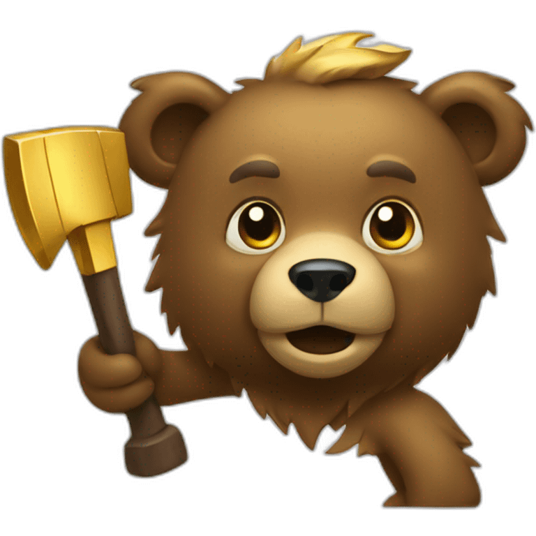 bear with pickaxe gold emoji