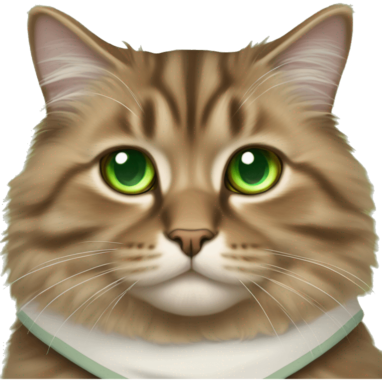 Brown Siberian cat with green eyes dressed as obi wan kenobi  emoji