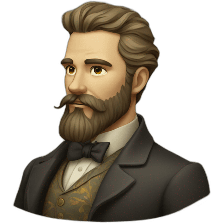 handsom bearded man art nouveau emoji