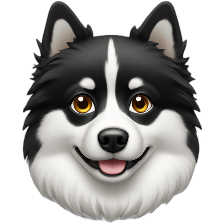 Black White spitz head emoji