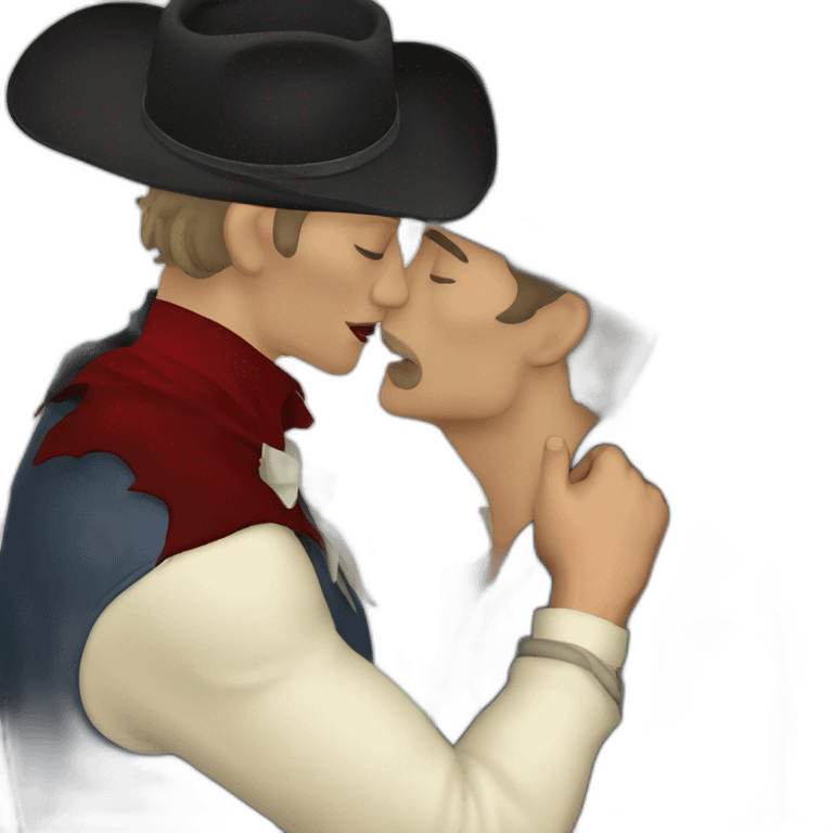 Cowboy kissing male vampire emoji