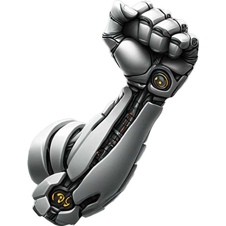 Cyborg arm only flexing bicep emoji