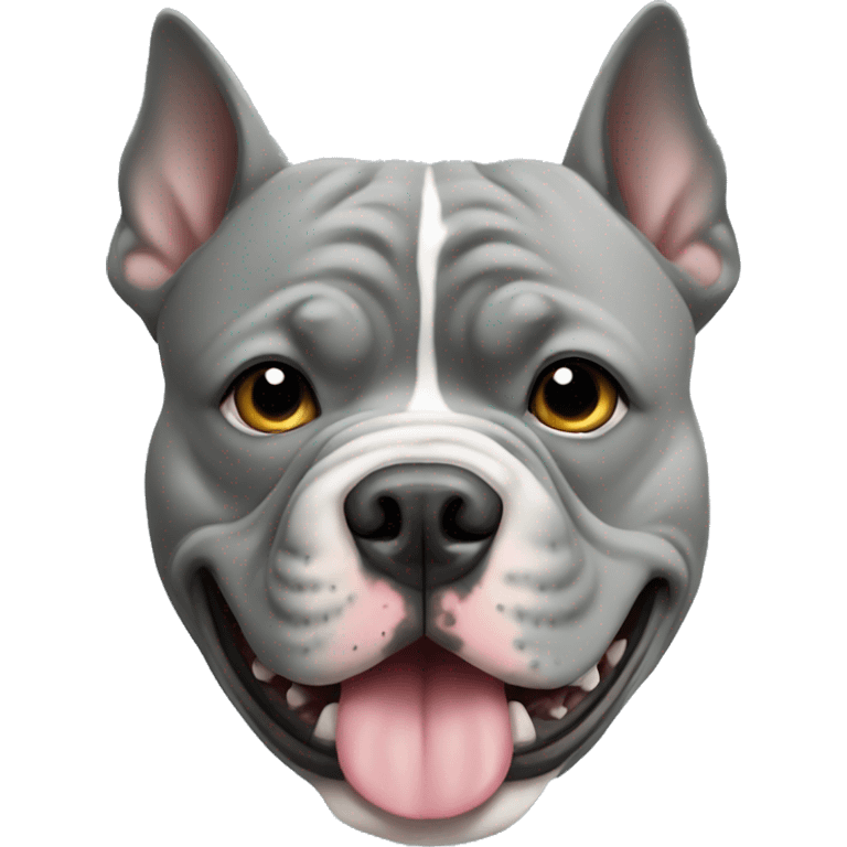 Grey American bully  emoji