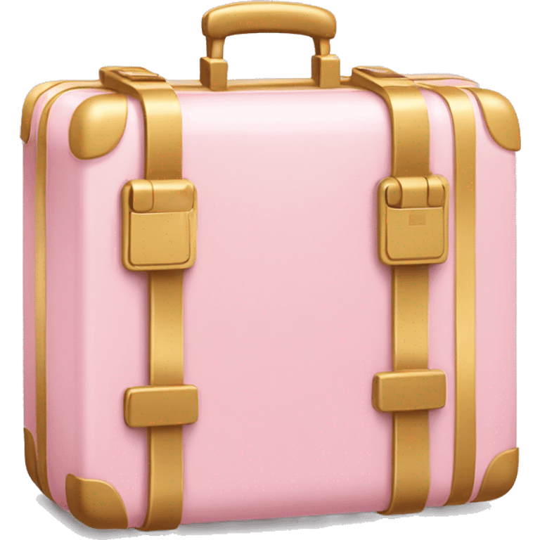 Light pink and golden suit case emoji