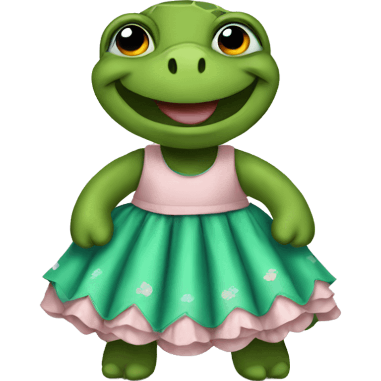 Turtle wearing a dress emoji