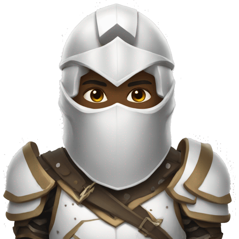 human with heavy white armor fantasy emoji