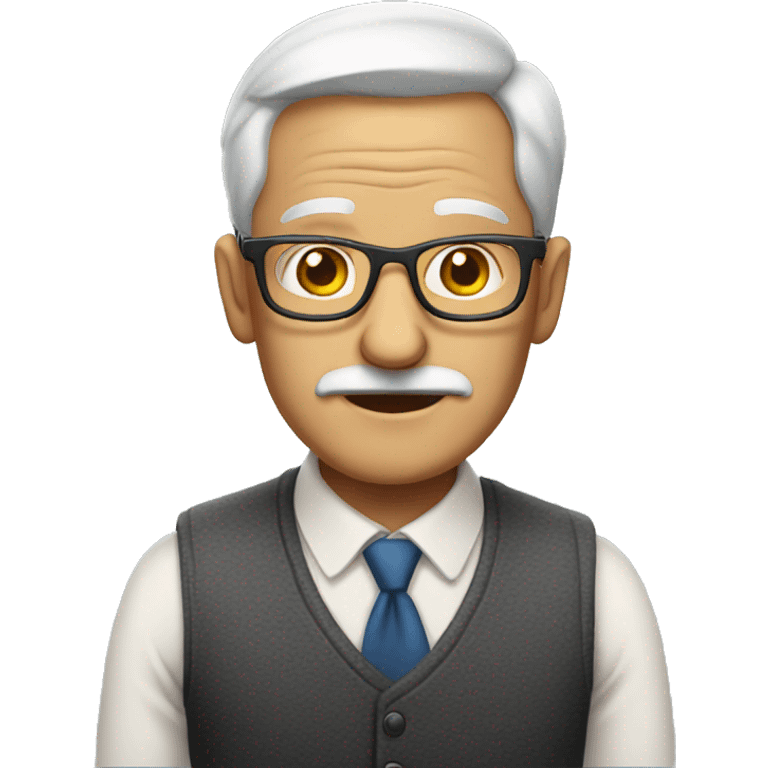 old father with glasses, work hard emoji