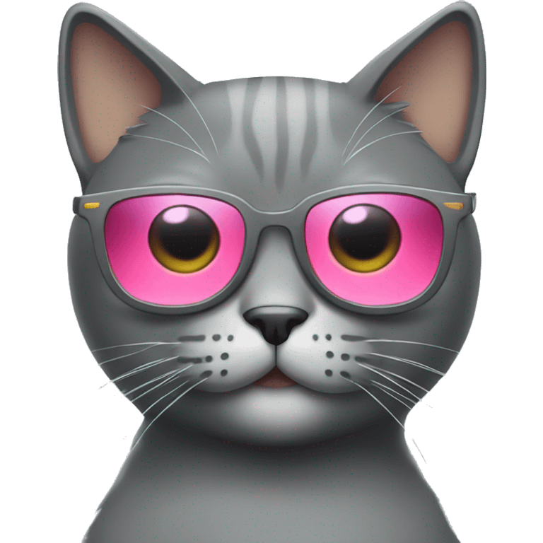 Gray Cat with sunglasses emoji