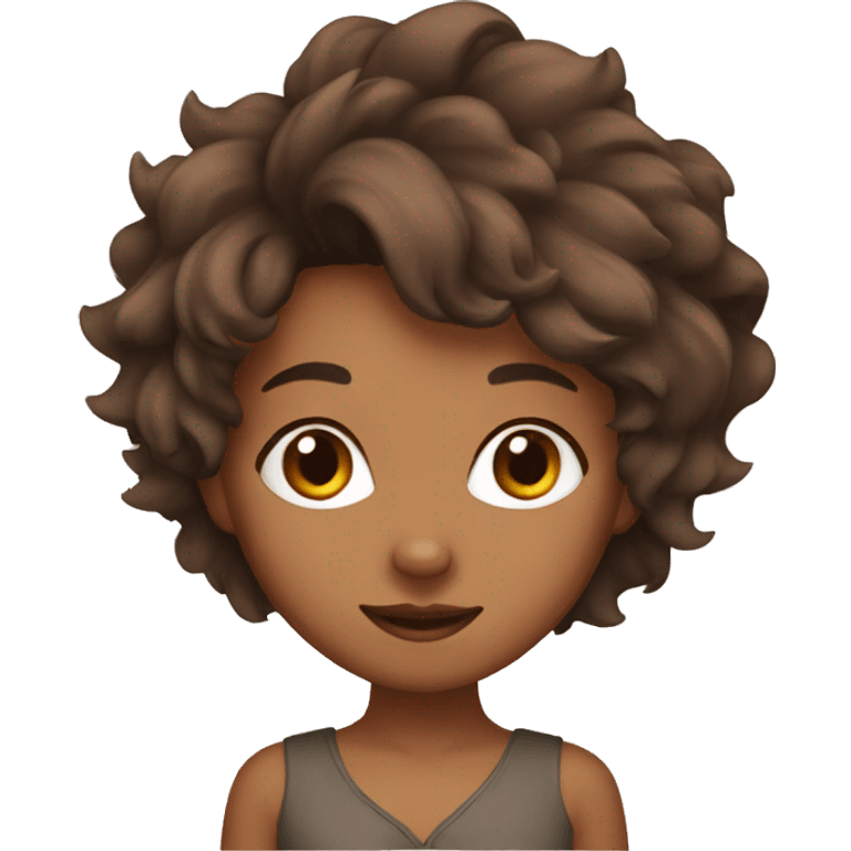 brown wolfcut girl  emoji