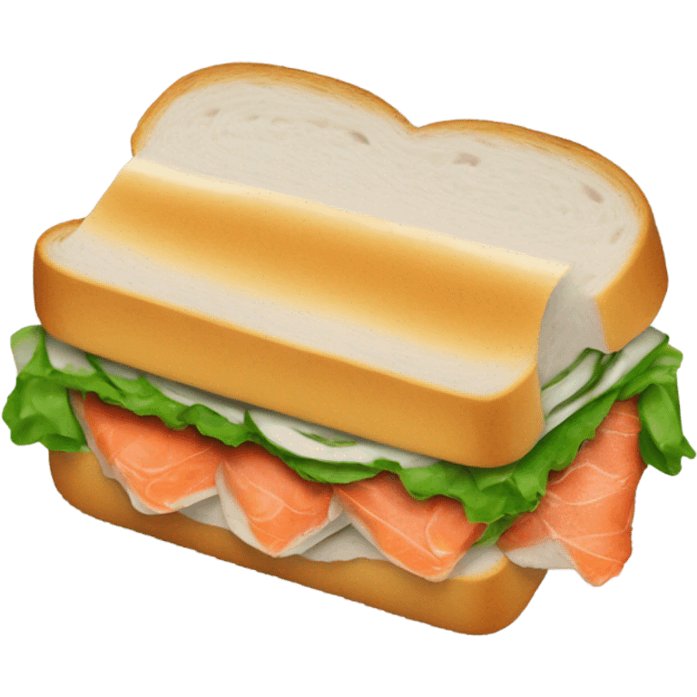 Sandwich with red fish emoji