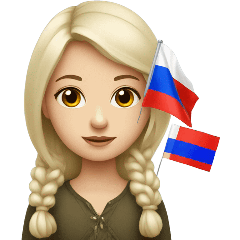 russian girl with russian flag  emoji