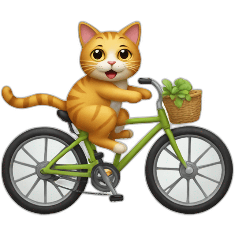 cat riding a bike emoji