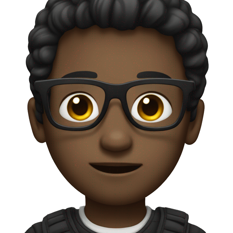 white handome boy with dark hair and black glasses emoji