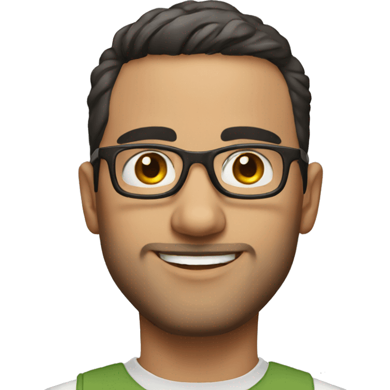 realistic portrait of a handsome short arabic guy with light skin wearing glasses emoji