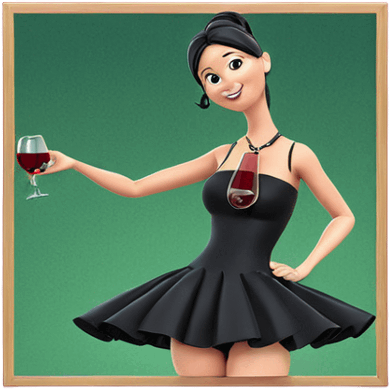 girl with wine glass emoji