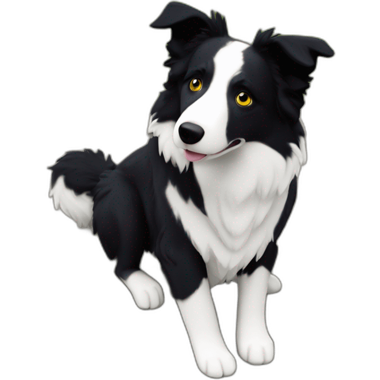 tricolor eye-patch border-collie emoji