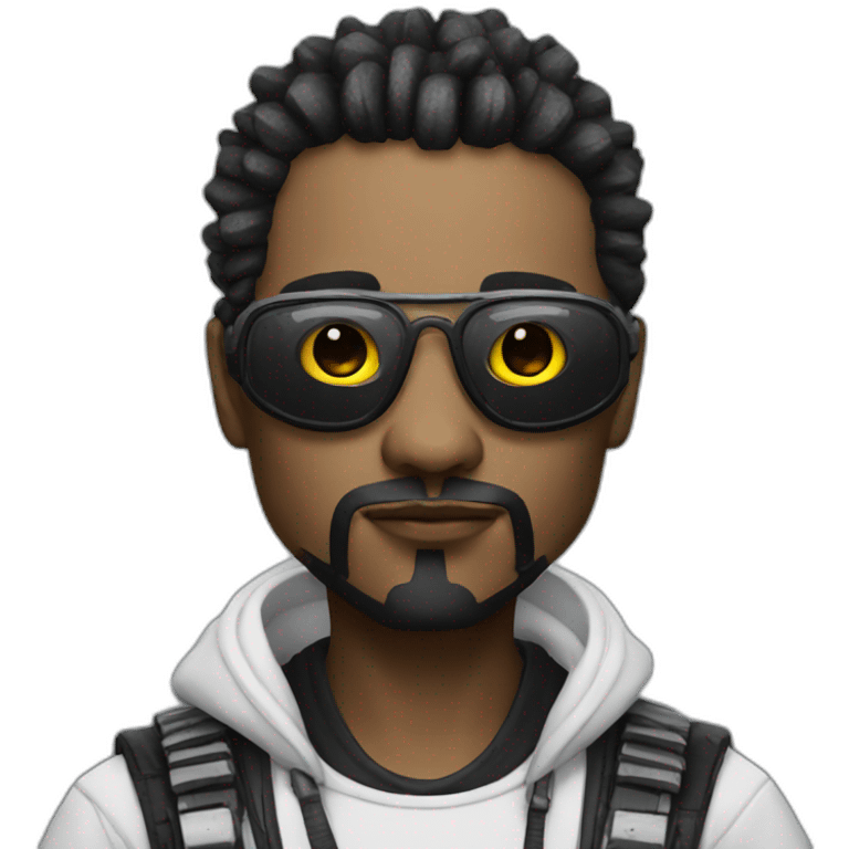 Cyberpunk panda man emoji