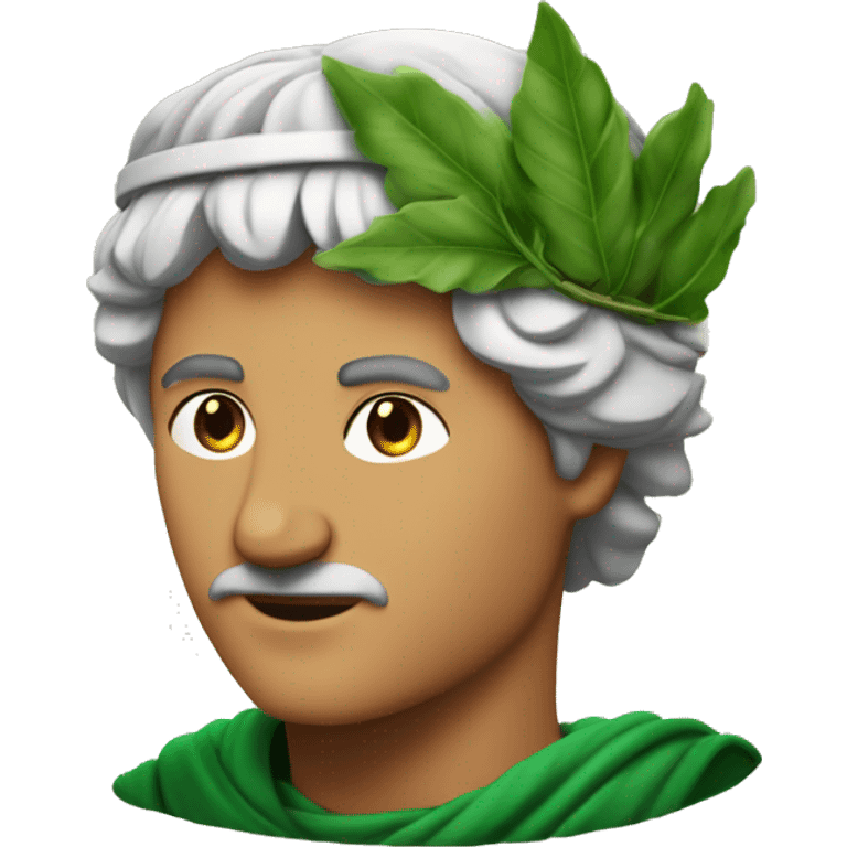 Dante Alighieri with a green laurel wreath on his head emoji