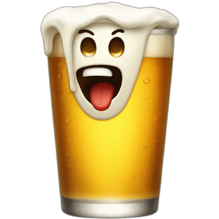 Scream drink beer emoji