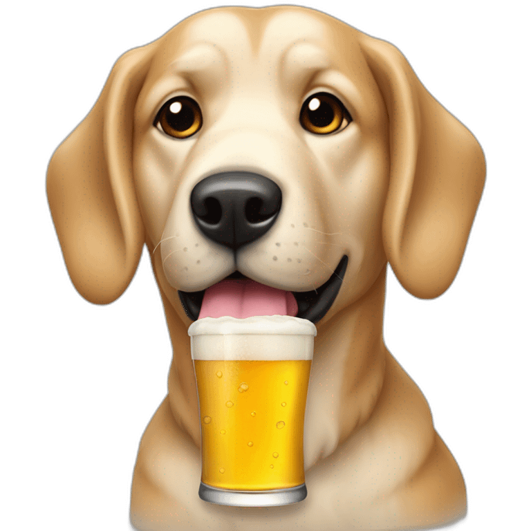 Chien avec une bière emoji