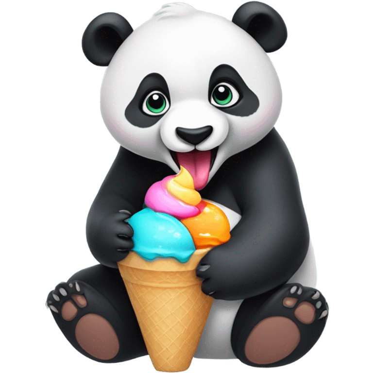 Panda eating ice cream emoji