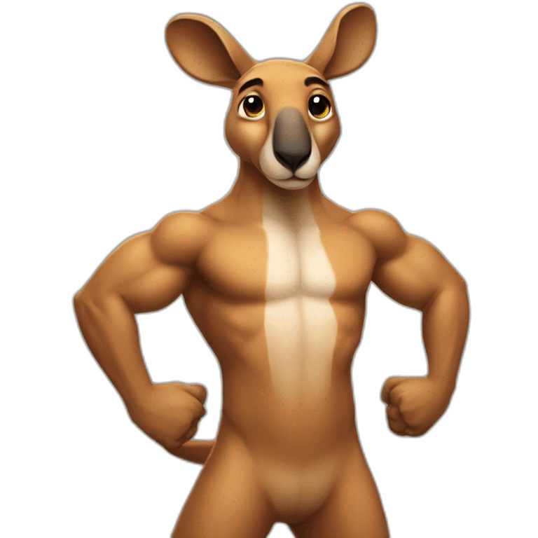 Kangaroo body builder emoji