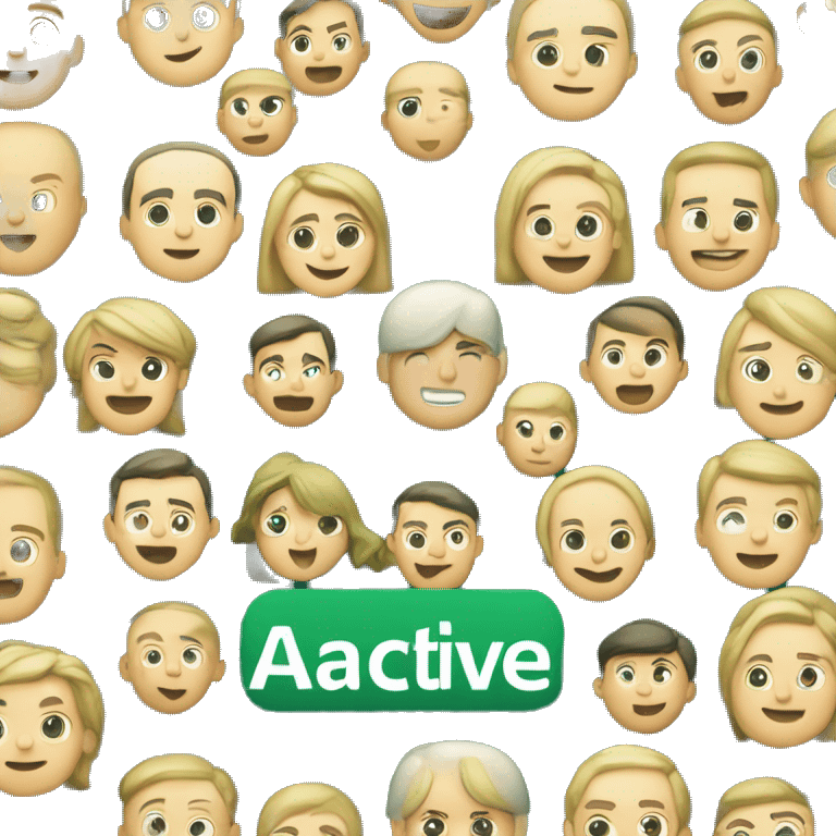 The word Active Clininicians in a dark green text emoji