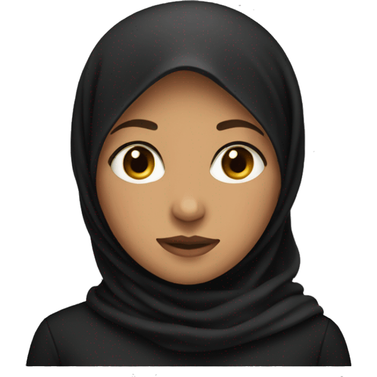 A girl wearing hijab wearing black sweater emoji