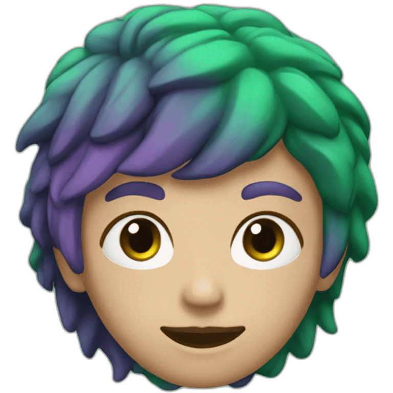 Coeur mauve noir et vert emoji