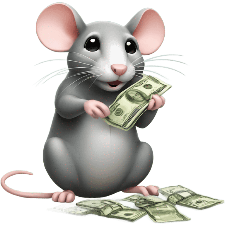 Rat counting money  emoji