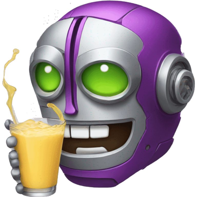 robot drinking grimace shake emoji