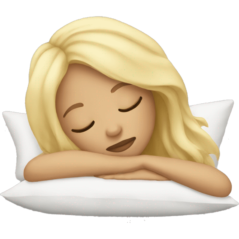 blonde sleeping on pillow emoji