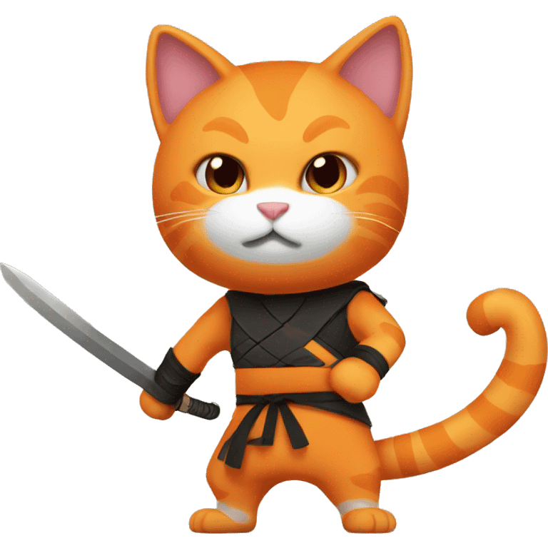 Orange Cat ninja  emoji