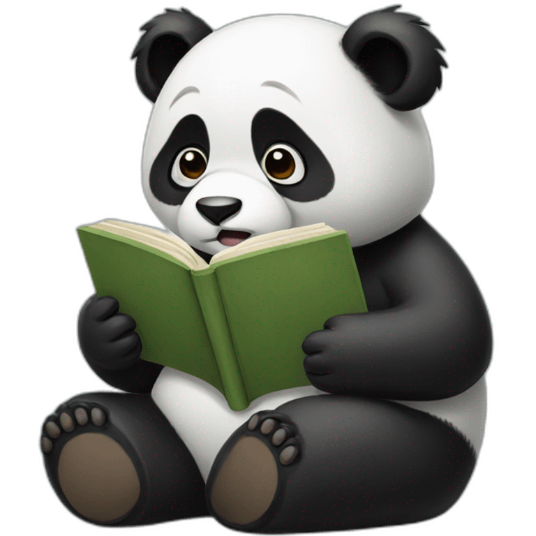 sad panda reading a book emoji