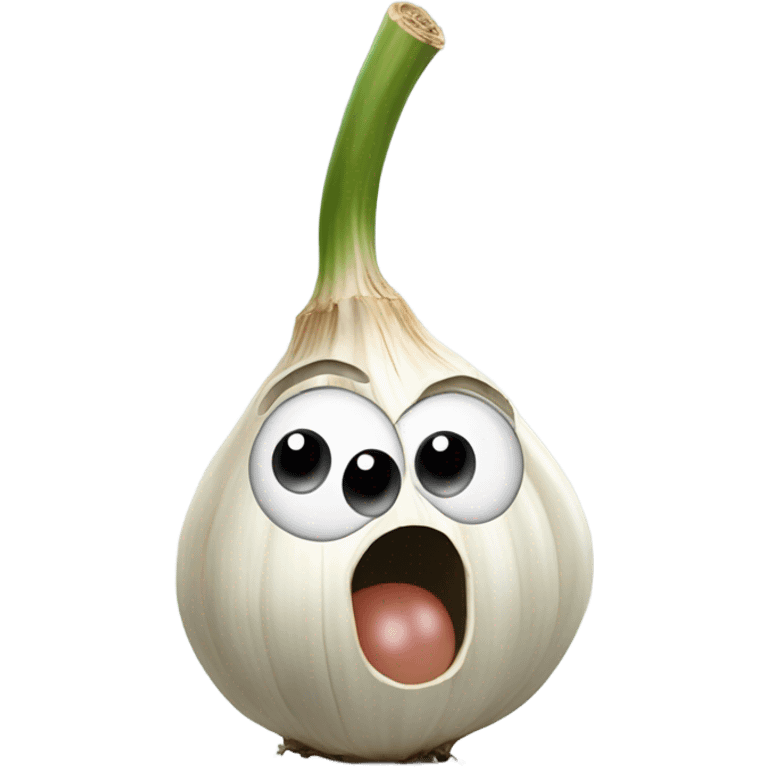 Scared garlic  emoji