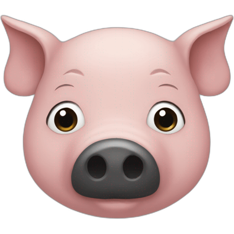 Pig nose with black hair emoji