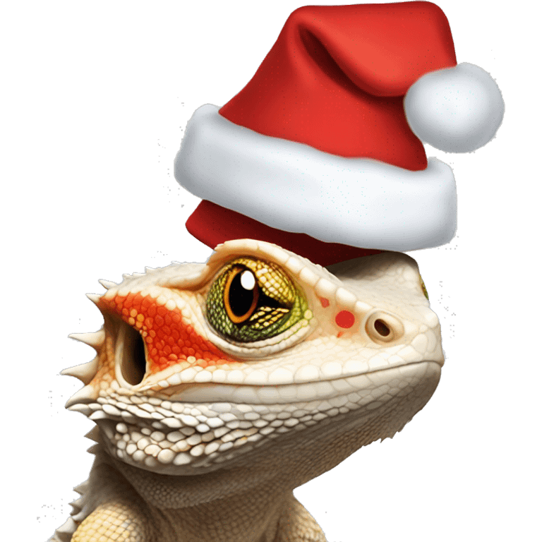 Bearded dragon with Santa hat  emoji