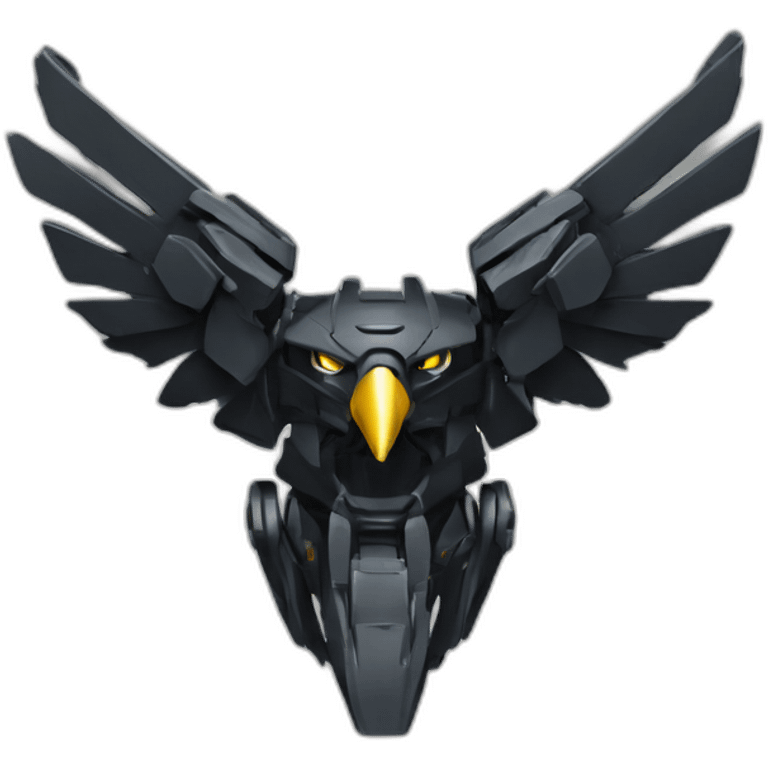 mecha eagle head black emoji