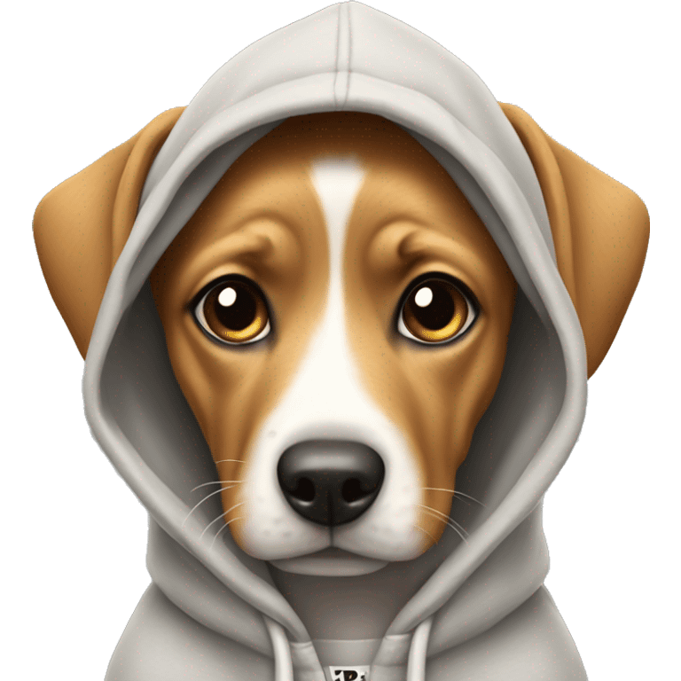 Dog wearing a hoodie ￼ emoji