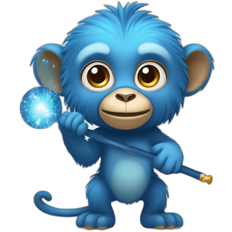 blue monkey with a wand emoji